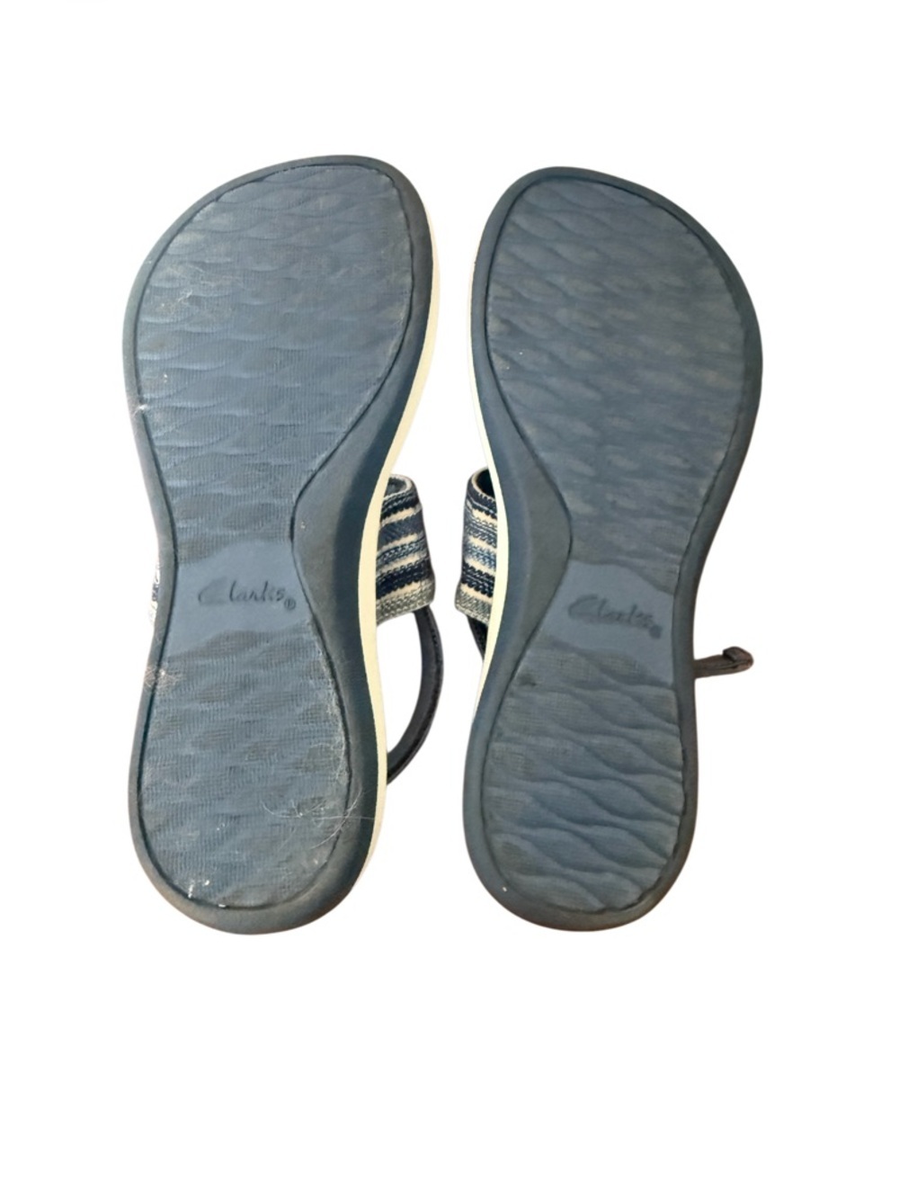 Clarks Cloudsteppers Arla Stroll Women’s Blue Striped Comfort Sandals-Size 7.5 W - Picture 12 of 14